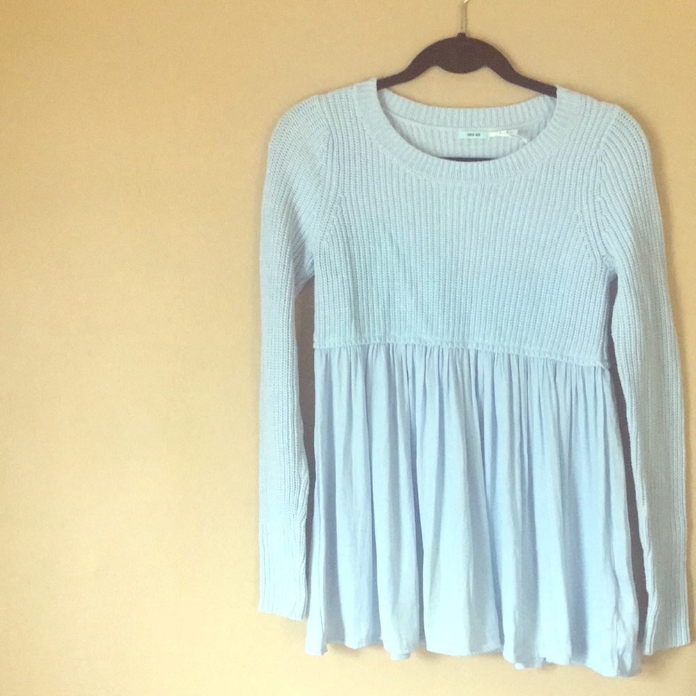 1 DAY SALE Waffle knit pastel blue sweater